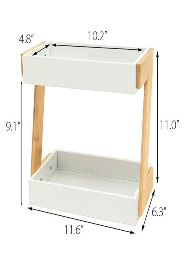 Kundi 2-Tier Storage Shelf for Spices & Oils - Countertop Organizer with Shelf (White) - Image 4